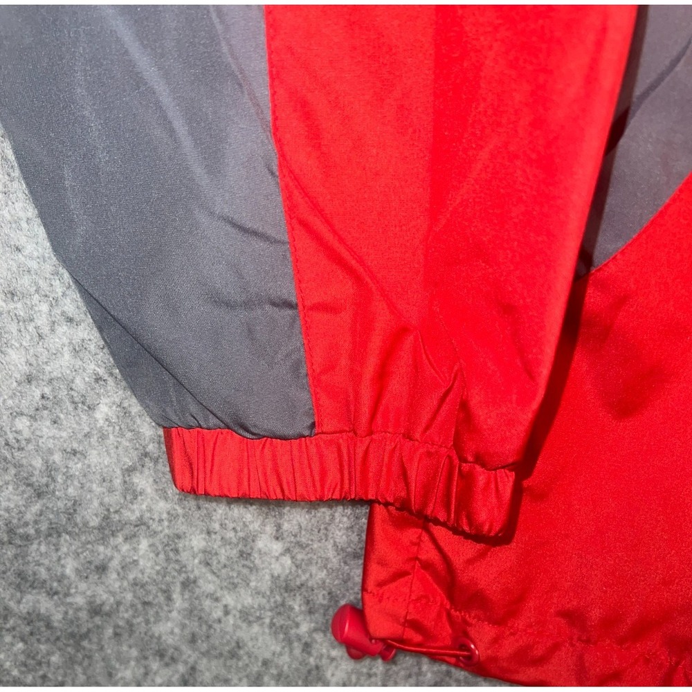 Reebok Performer Men's Large Red White Nylon Track Full Zip Up Windbreaker - Picture 8 of 10